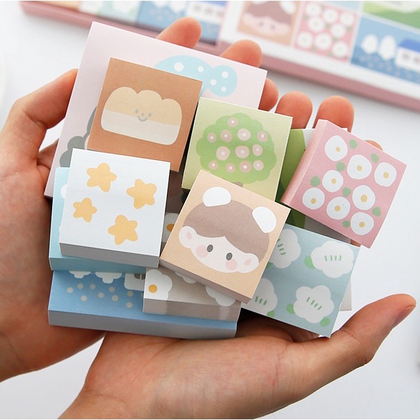 1 Box of 1100 Sheets Telado Sticky Note Gift Box Cute Cartoon Girl and Animal Series Message Notes Note Paper