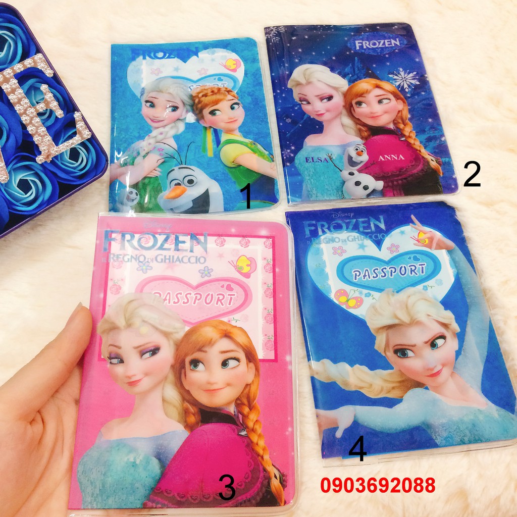 [HCM] Bìa bọc  hộ chiếu/ passport hoạt hình Frozen hình Elsa và Anna cực đẹp