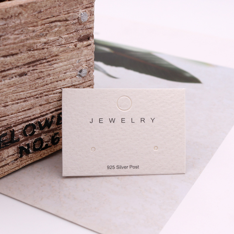 100 Pcs Solid White Letter Earrings Necklaces Jewelry Packaging Card Clothes Tag