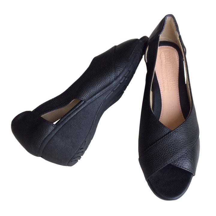 Giày đế xuồng nữ da bò hở mũi cao cấp THDXN0114