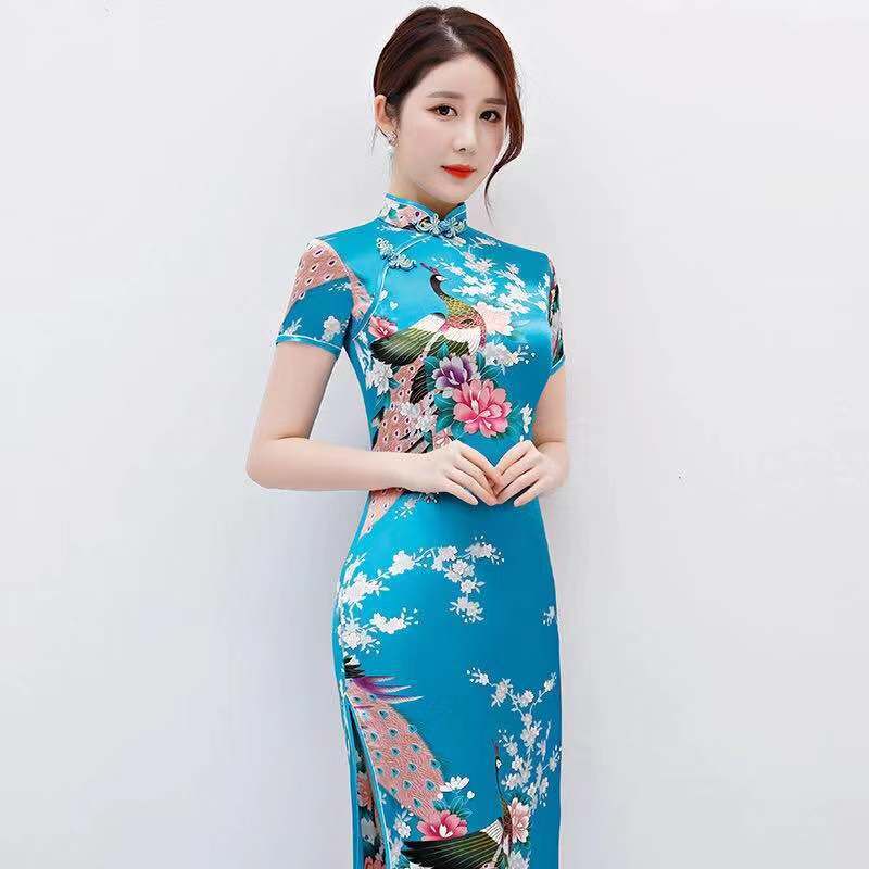 Đầm sườn xám trung hoa tay ngắn S-3XL thời trang cho nữ GS0009