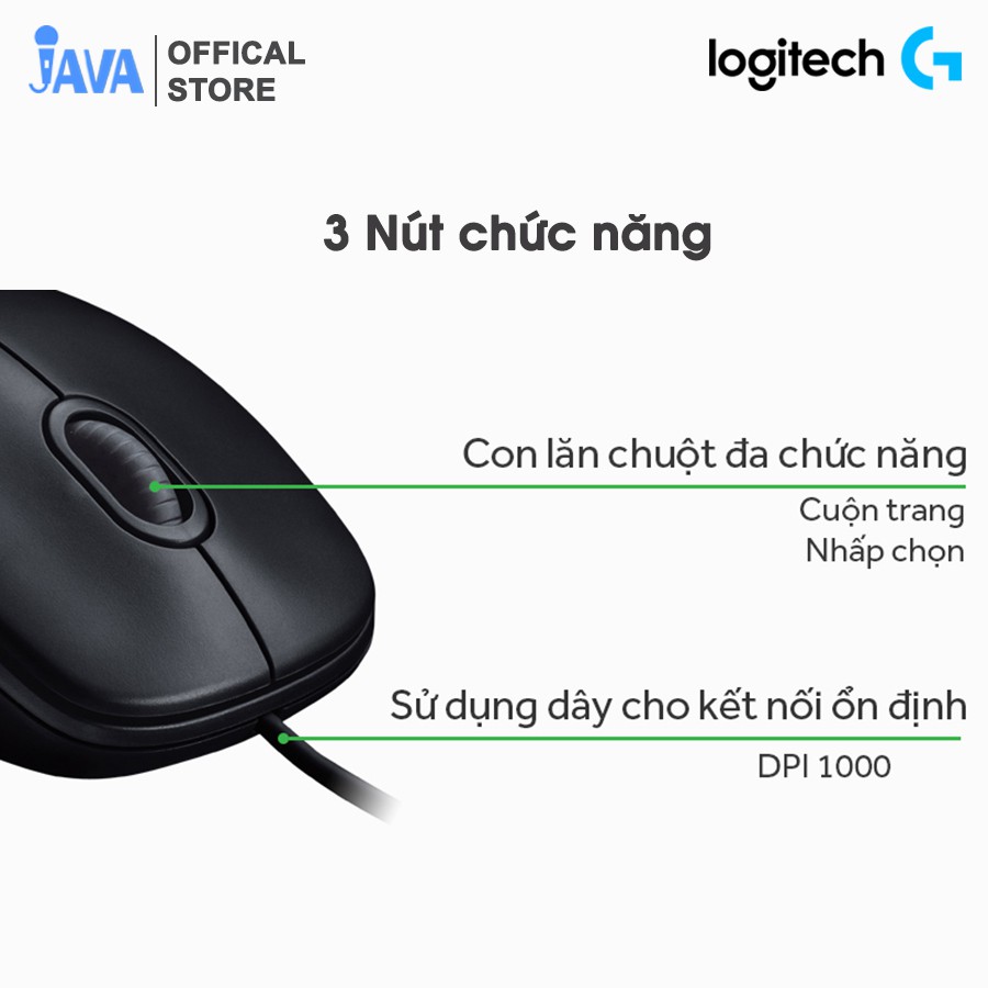 [TẶNG LÓT CHUỘT] Chuột máy tính có dây Logitech M100r tương thích mọi thiết bị máy tính | WebRaoVat - webraovat.net.vn