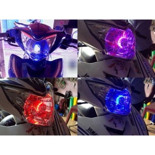 Đèn pha led xe máy 7 màu 4 tim H4