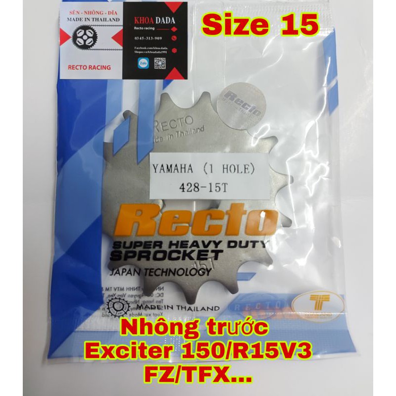 Nhông Exciter 150/TFX Recto, SIZE 15
