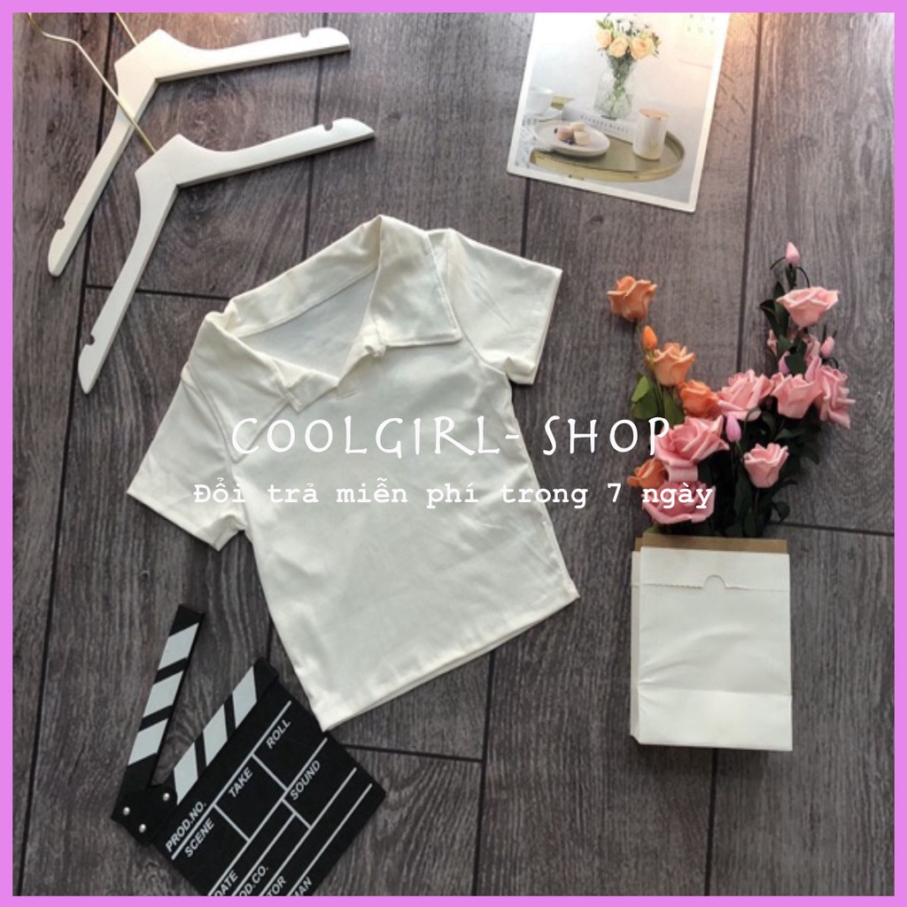 Áo croptop POLO trơn cổ bẻ hàng cao cấp | BigBuy360 - bigbuy360.vn