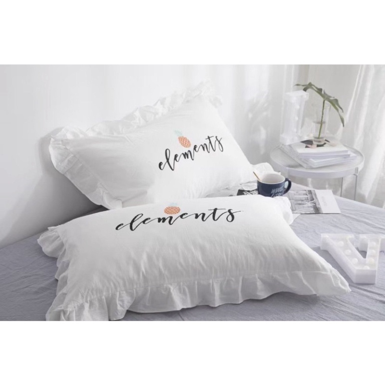Vỏ Gối Nằm Cotton Mát Thấm Hút Mồ Hôi Tốt Kháng Khuẩn, Chống Ẩm Mốc Kích Thước 48x74 Giá rẻ