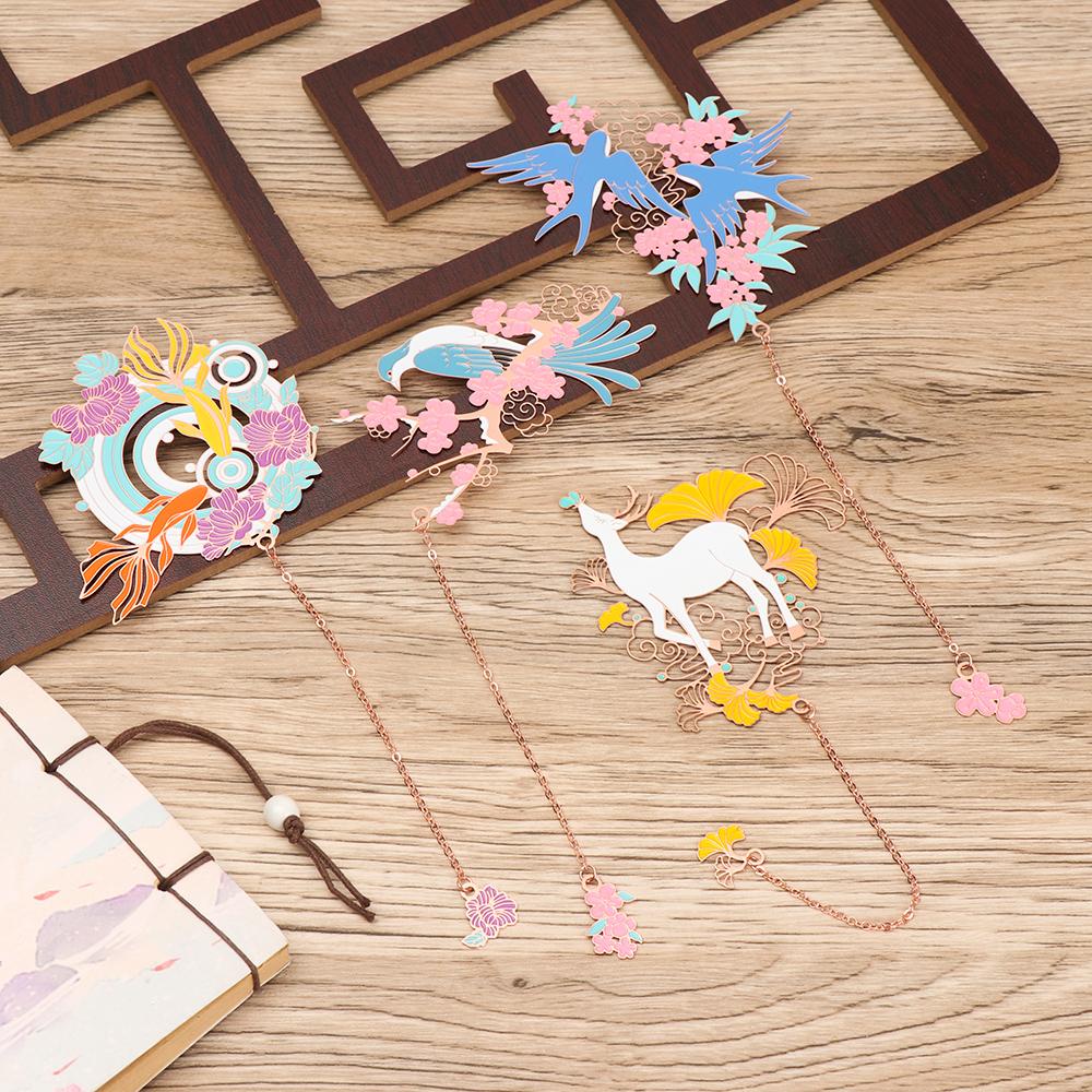 Layor1 Bookmark Mặt Dây Tua Rua Retro Đánh Dấu Trang Sách