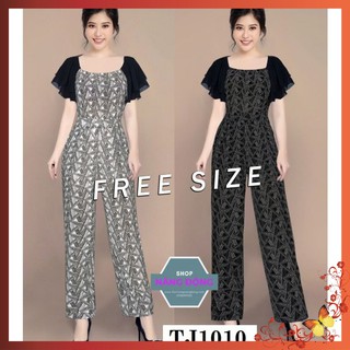 Đồ Bay Dài 💥FREESHIP💥Giảm 45k Khi Mua Đơn Từ 500k - Jum dài ống suông tay bèo phối đen xinh xắn TJ1010