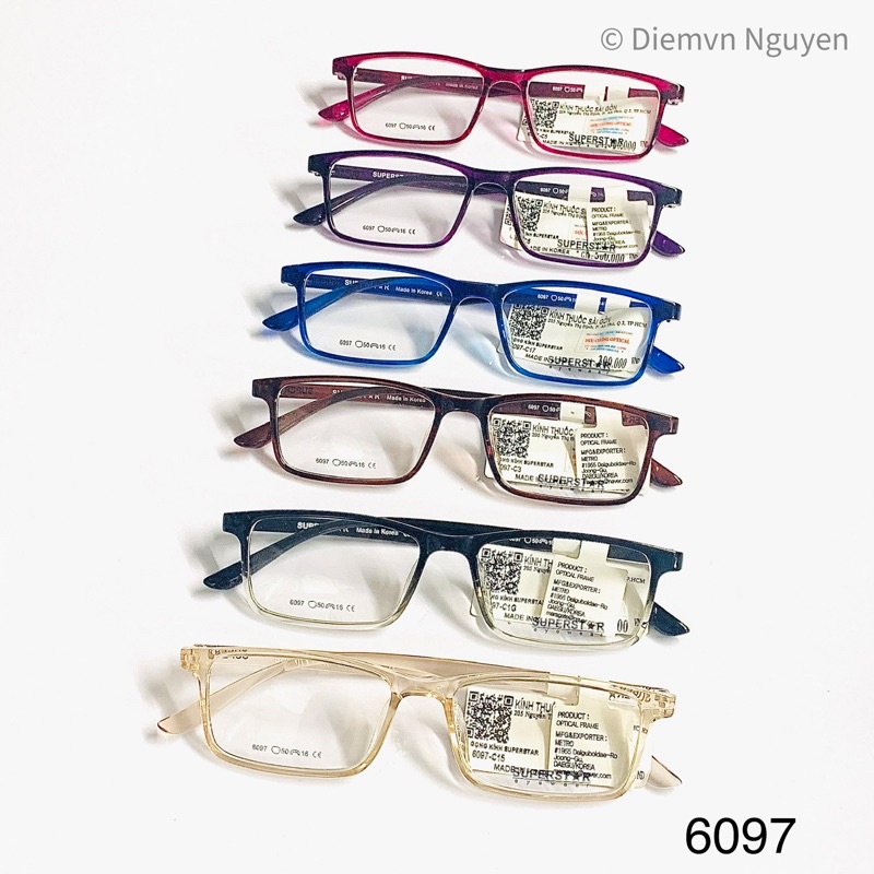 SUPERSTAR 6097 GỌNG KÍNH CHÍNH HÃNG_ NHỰA DẺO HÀN QUỐC - FORM VUÔNG NHỎ