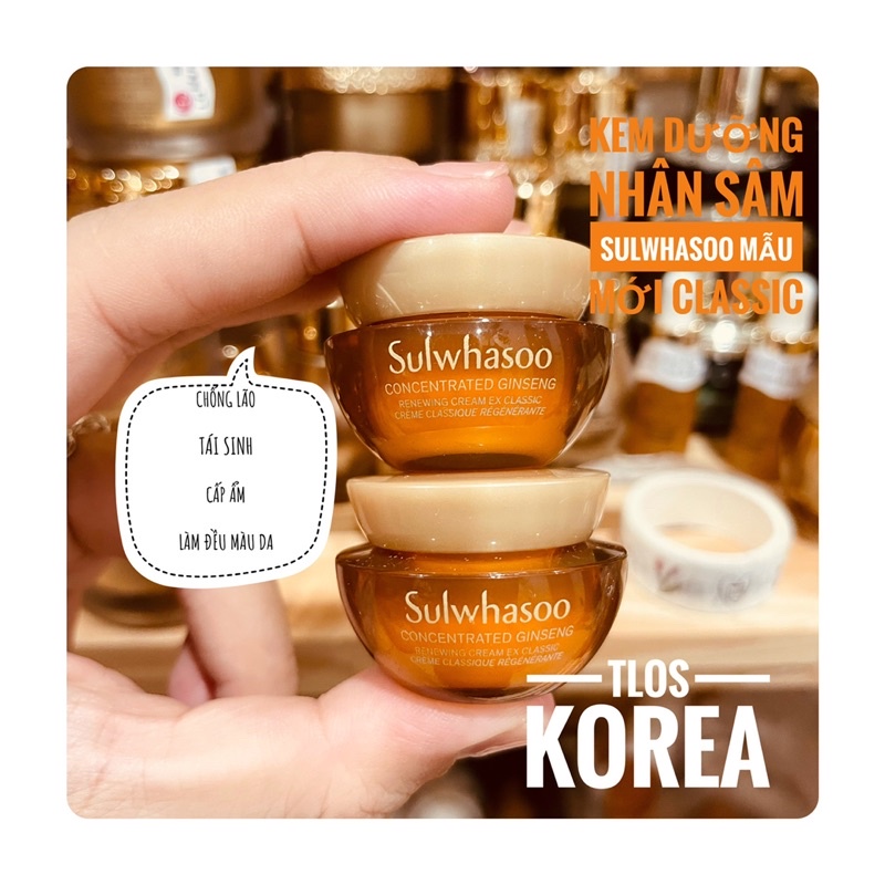 [Da Khô] Sulwhasoo Kem Dưỡng Nhân Sâm  Sulwhasoo Concentrated Ginseng Renewing 5Ml (Bản Classic) (date 25~)