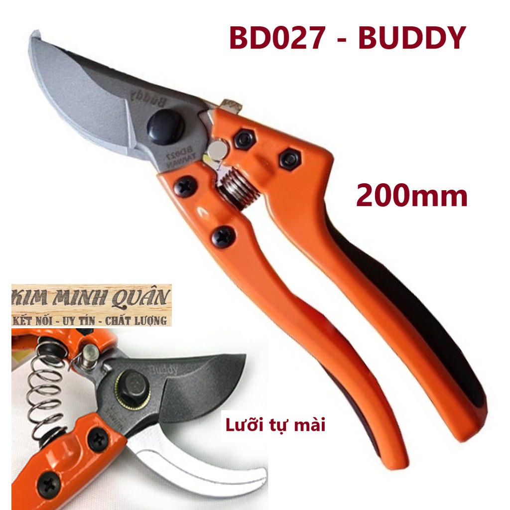 Kéo Cắt Cành Lưỡi Tự Mài 200mm Công Nghệ JAPAN BD027 BUDDY