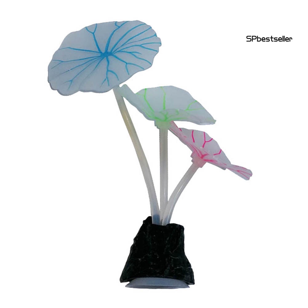 Cây Silicone Nhân Tạo Màu Huỳnh Quang Có Giác Hút Trang Trí Bể Cá Cảnh
