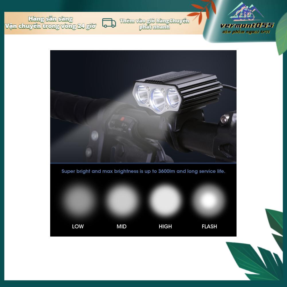 Vermont055 3600LM USB LED Bike Bicycle Headlight Front Lamp for Outdoor Night Riding Cycling