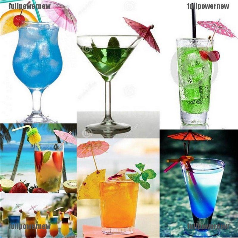 Bộ 50 cây dù bằng giấy dùng để trang trí ly nước