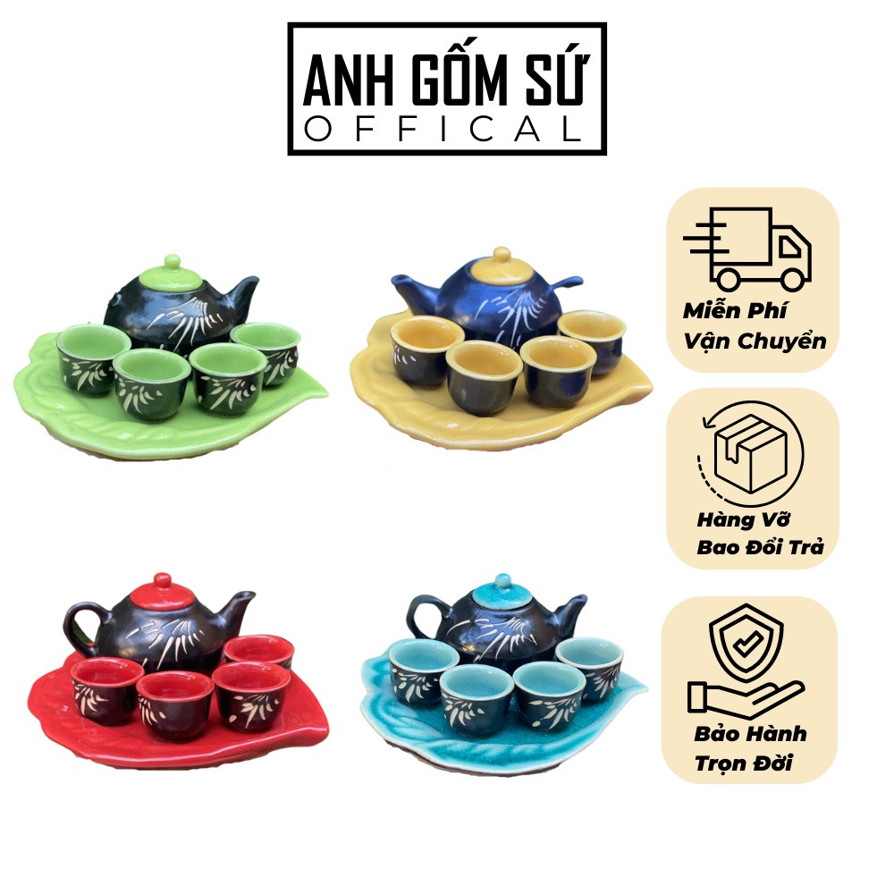Bộ Ấm Chén Mini Thờ Cúng, Ấm Chén Hạt Mít Pha Trà Sen Bát Tràng, Nhiều Mẫu Đẹp