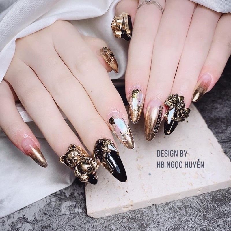 Charm set gấu nơ ( y hình )