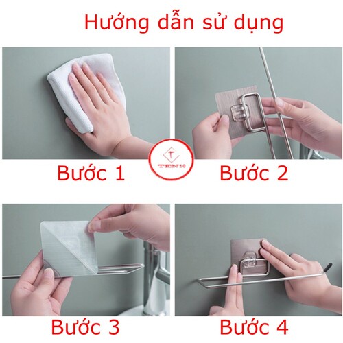 Giá treo khăn nhà tắm dán tường treo cuộn giấy vệ sinh phòng tắm đa năng không khoan đục tường chịu lực tốt