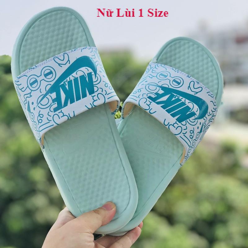 Dép unisex ❤️FREESHIP + Hộp❤️ dép nk quai ngang thể thao nam nữ mk in 𝐍𝐈𝐊𝐄-𝐂𝐚𝐫𝐭𝐨𝐨𝐧 loại 1 có tem tag màu xanh
