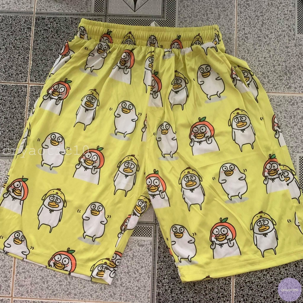 Quần short cartoon hoạt hình thun mát unisex cryaotic10