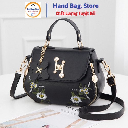 Túi Xách Nữ Quai xách Thời Trang, Chất Liệu Da PU Cao Cấp, Họa Tiết Thêu Hoa Đẹp Đủ Màu Sắc - HandBag.Store 111