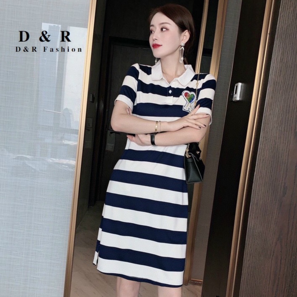 Váy suông polo nữ cổ tròn vải cotton cao cấp thoáng mát hiệu DR Fashion   có size S M L XL XXL