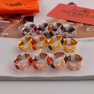 Nhẫn Thép Titan Tráng Men Không Phai Màu Với Nhãn Hiệu weeding H