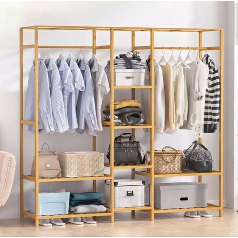 Tủ quần áo trống khung tre mẫu lớn 149x30x165 | BigBuy360 - bigbuy360.vn