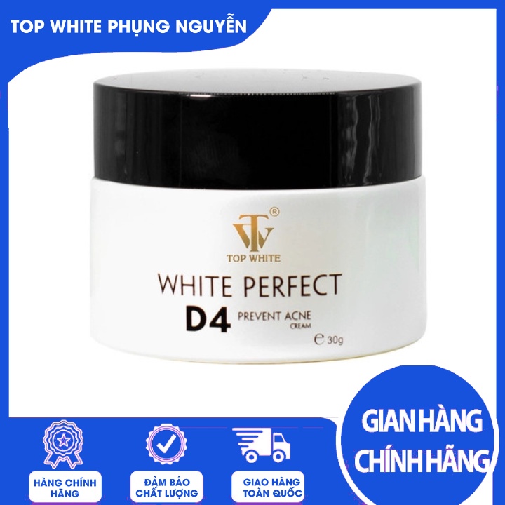 White Perfect D4 Kem Ngăn Ngừa Mụn, Hỗ Trợ Làm Mờ Thâm