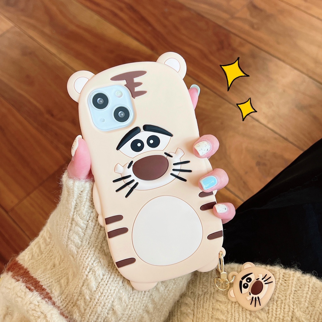 Ốp Điện Thoại Mềm Chống Sốc In Hình Hổ Hoạt Hình Cho iPhone 7 8P X XS XR XSMAX 11 12 13promax Add pendant to prevent falling
