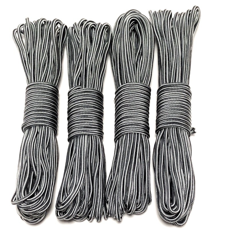 10 mét- dây dù sọc đen có lõi 5mm bóng đẹp làm ghế macrame, vòng paracord, căng lều cắm trại.XẢ LỖ TĂNG TƯƠNG