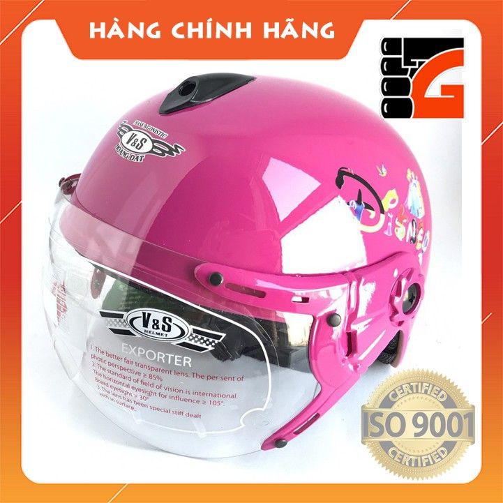 [Global Store] [GIÁ HỦY DIỆT] Nón bảo hiểm trẻ em nửa đầu có kính dành cho bé gái - V&S Helmet - Hồng công chúa