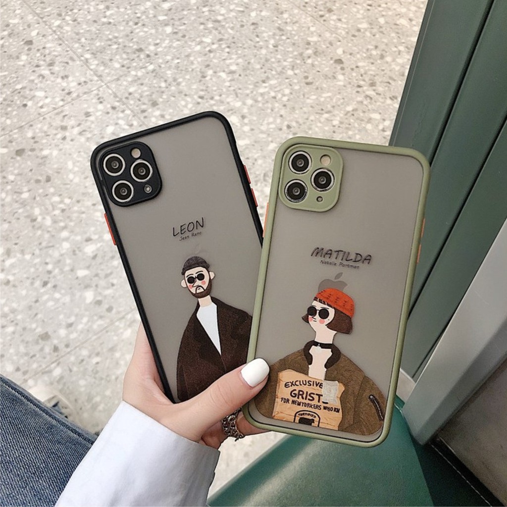 [ IPHONE ] Ốp Lưng Nhám Chống Sock, Va Đập Bảo Vệ Camera Leon x Matilda - G094