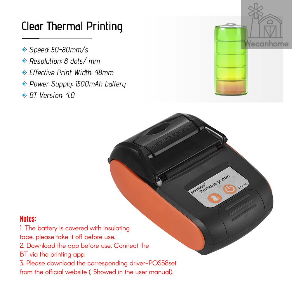 Máy In Nhiệt Cầm Tay Goojprt Pt-210 58mm 10 Cuộn Giấy | BigBuy360 - bigbuy360.vn