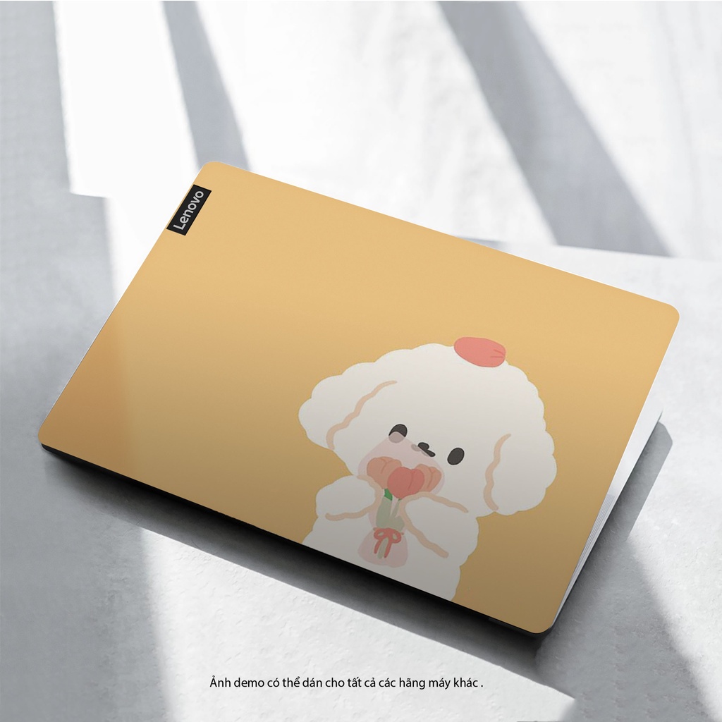 Miếng Dán Laptop - Mẫu Poodle Trắng Cực Xinh - Skin Laptop Dán Được Lên Mọi Máy - KHÔNG ĐỂ LẠI KEO