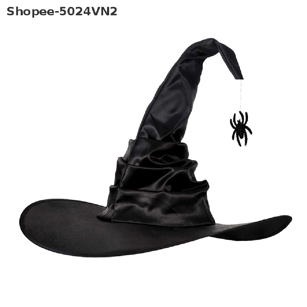 [Mới &amp; Halloween &amp; Halloween] Mũ Phù Thủy Gấp Góc Màu Đen Cho Nam Và Nữ.