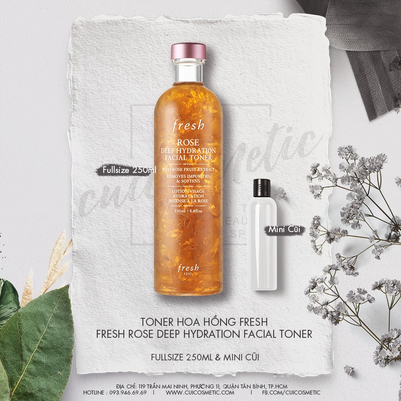 Fresh Rose Deep Hyration Facial Toner - Nước Hoa Hồng Fresh Rose