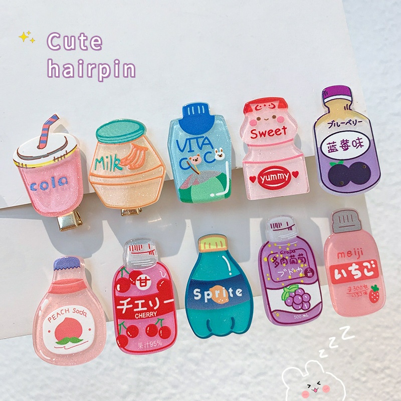 Kẹp Tóc Cài Hình Chai Soda Cute Drinks Đồ Uống Thức Uống