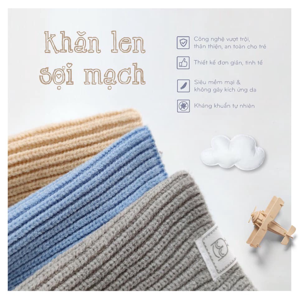 Khăn len sợi mạch quàng cổ cho bé vào mùa đông siêu ấm áp