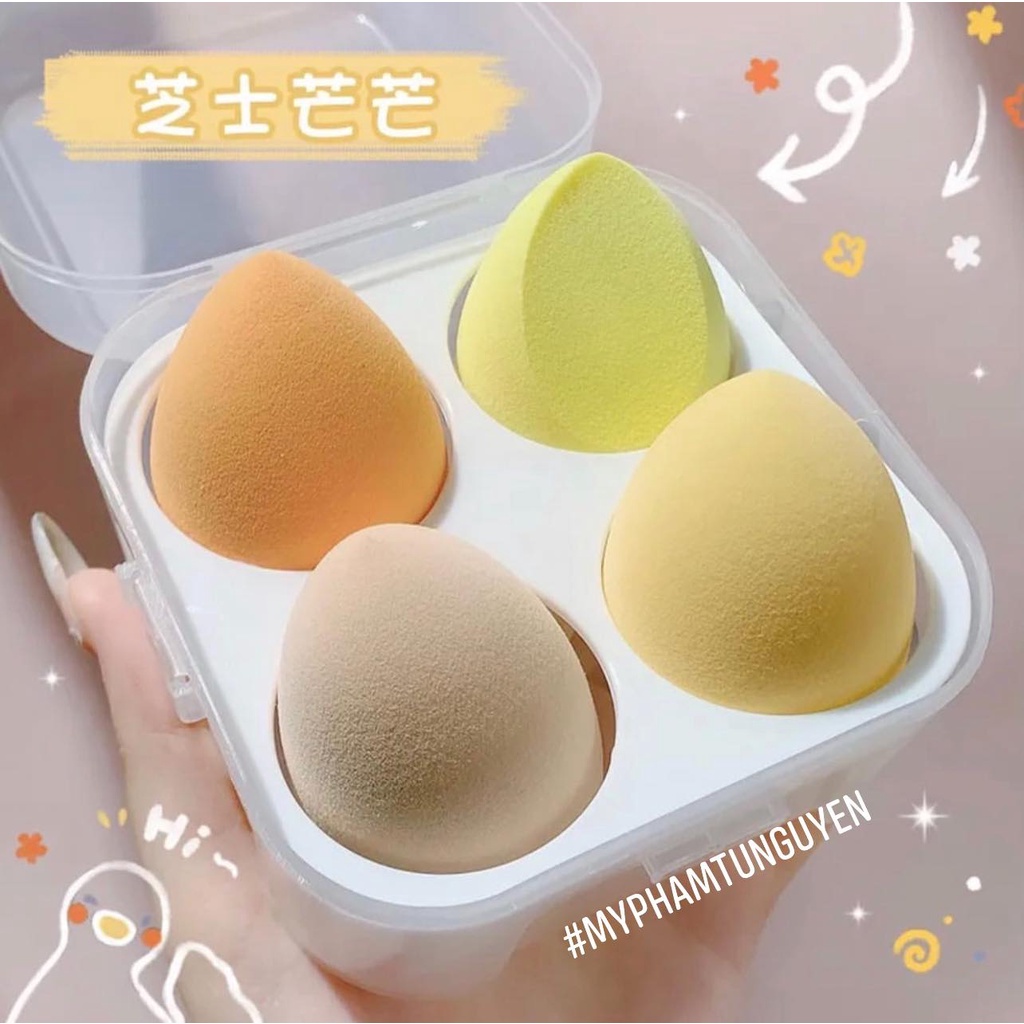 Bông mút tán nền trang điểm set 4 cái