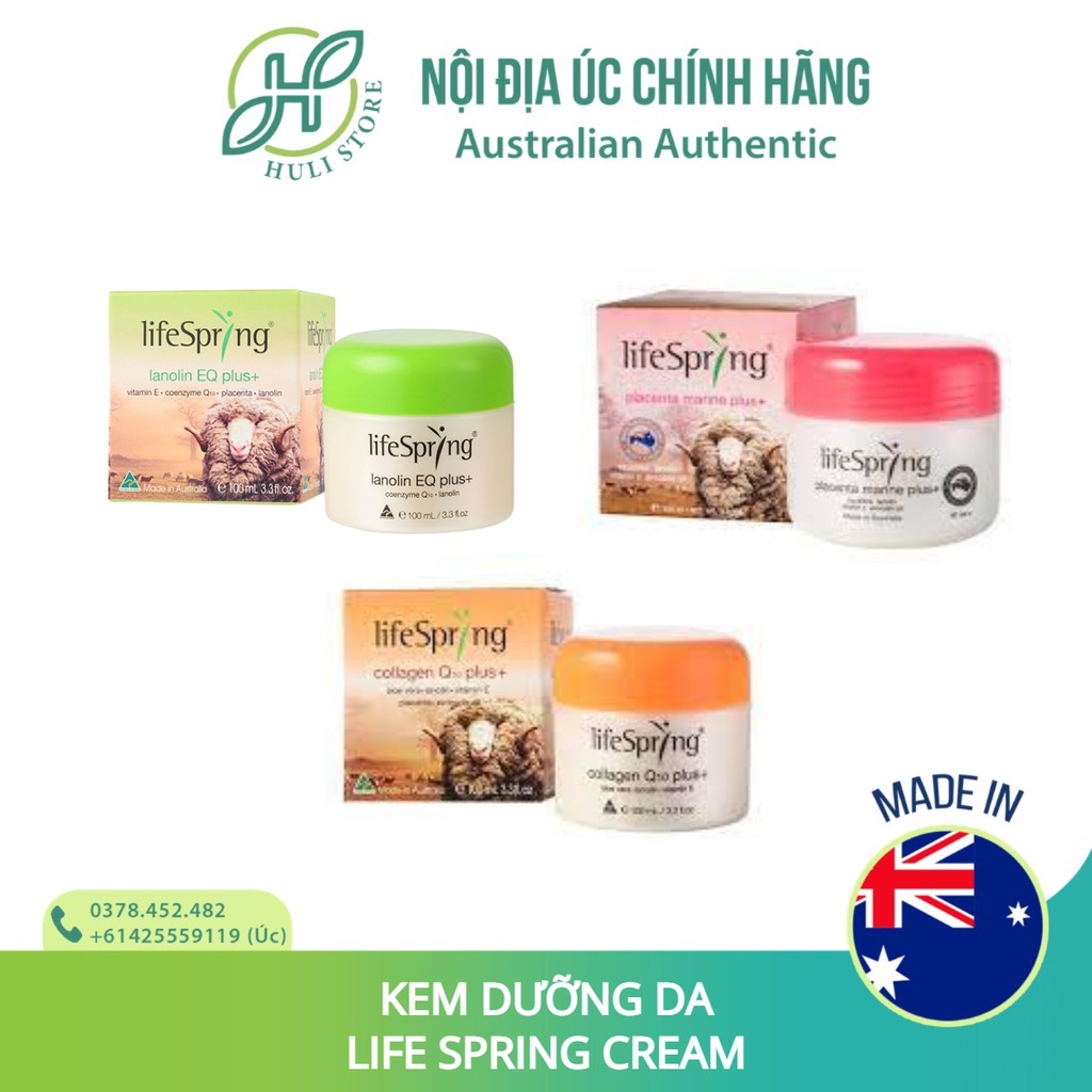 [ Mẫu mới ] Kem dưỡng da nhau thai cừu Life spring LifeSpring Lanolin