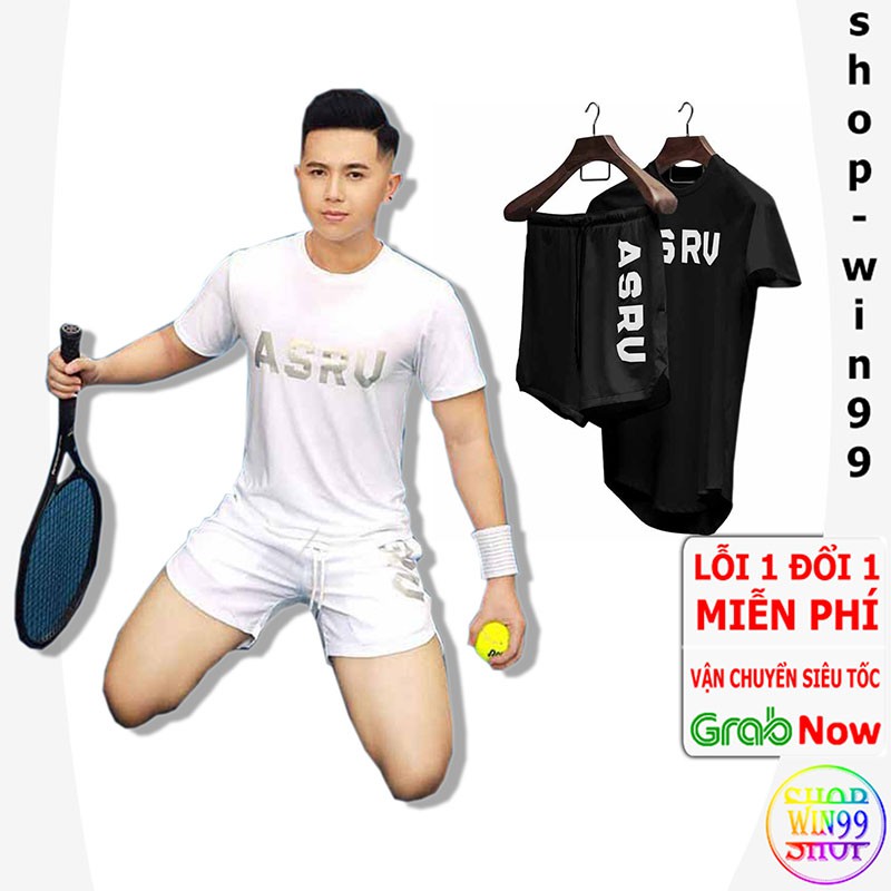 Bộ Tập Gym Nam ASRU / Đồ Thể Thao Nữ Thun Lạnh Co Giãn 4 Chiều Mới Nhất 2023