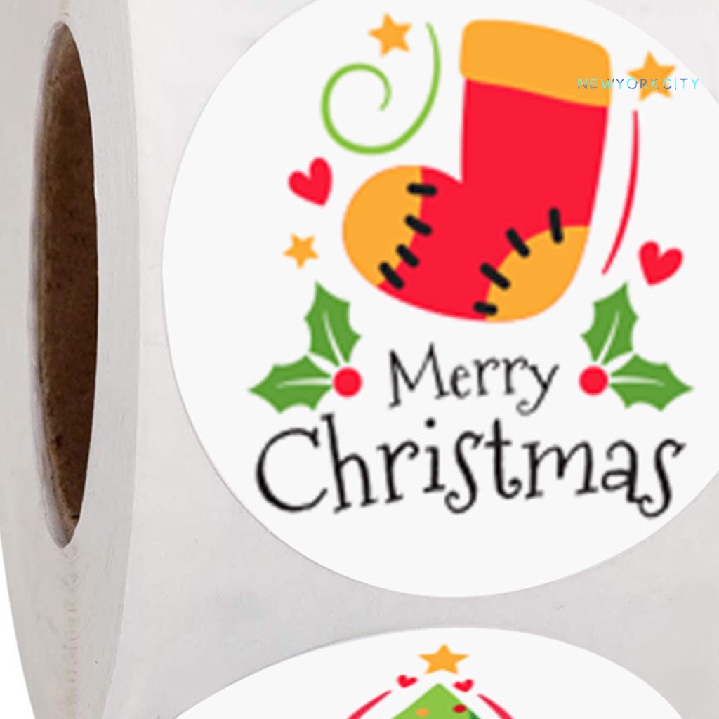 Cuộn 500 Nhãn Dán Tự Dính Trang Trí Phong Bì Giáng Sinh