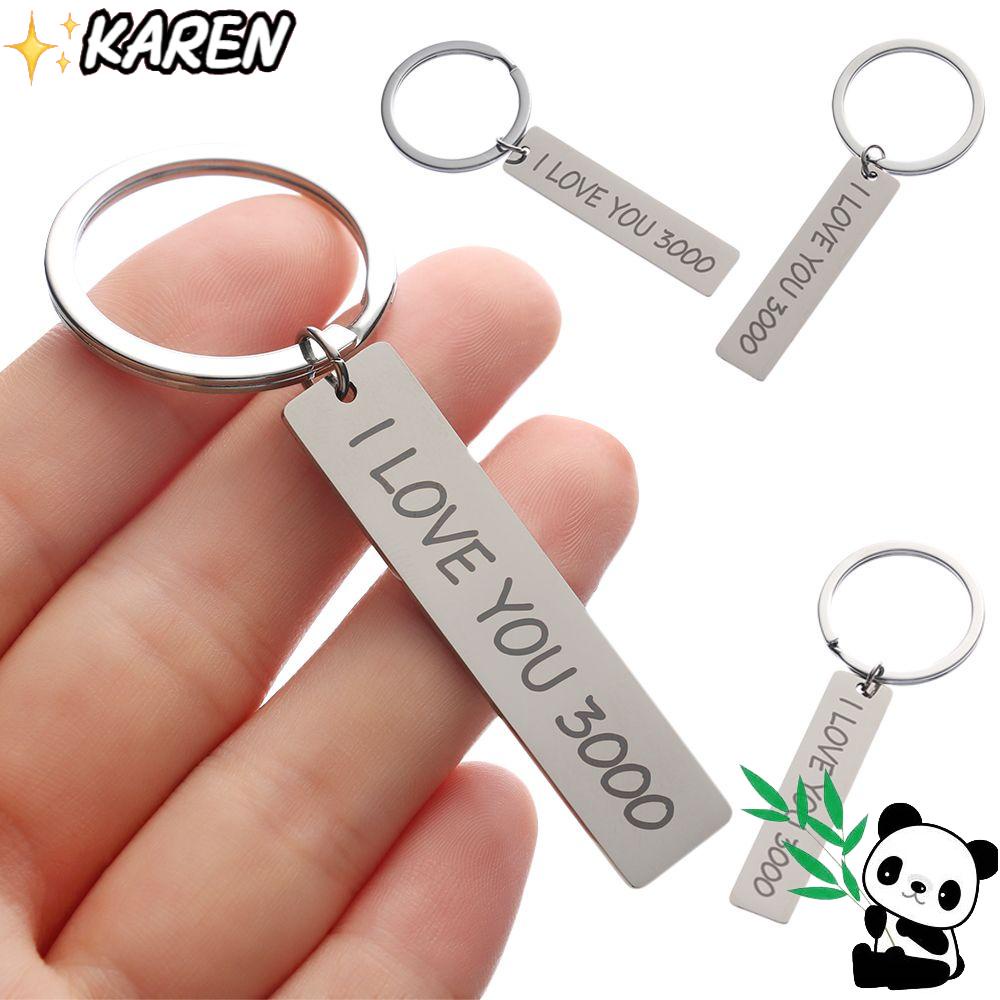 Móc Khóa In Chữ I Love You 3000 Dễ Thương