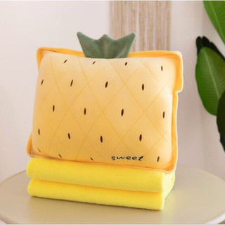 Bộ chăn gối gấu bông hoa quả vuông, tròn đủ loại (bách hóa hương quỳnh 316)