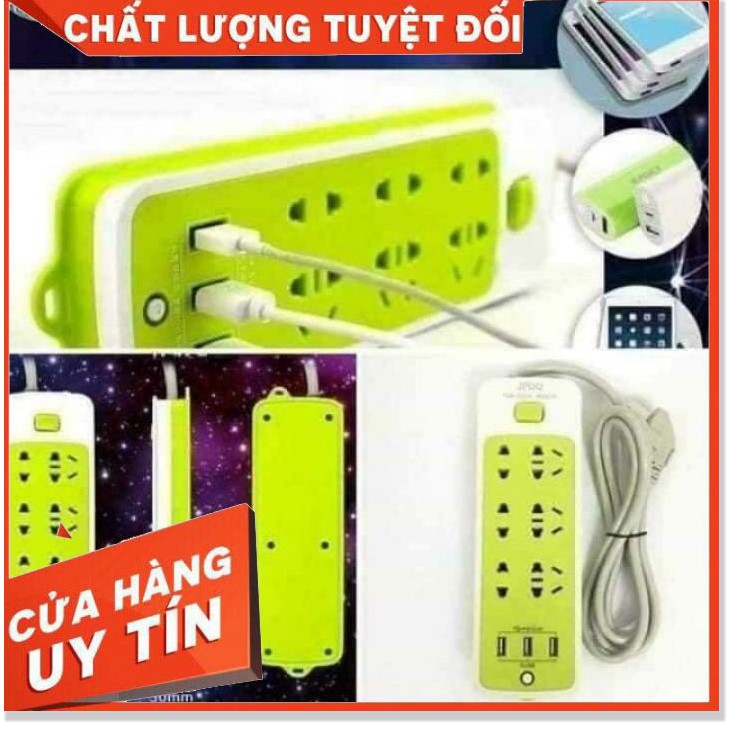 Ổ Cắm Điện Đa Năng 6 Phích & 3 Cổng Sạc USB Tích Hợp Nhiều Tính Năng 5*