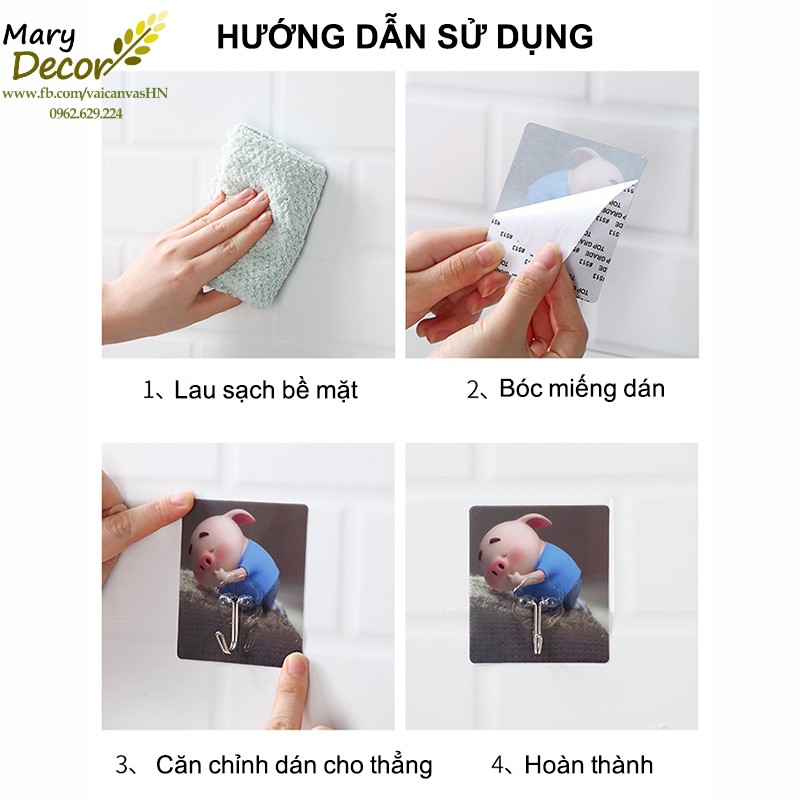 Móc Dán Tường Siêu Dính In Hình 3D Độc Đáo MD-01