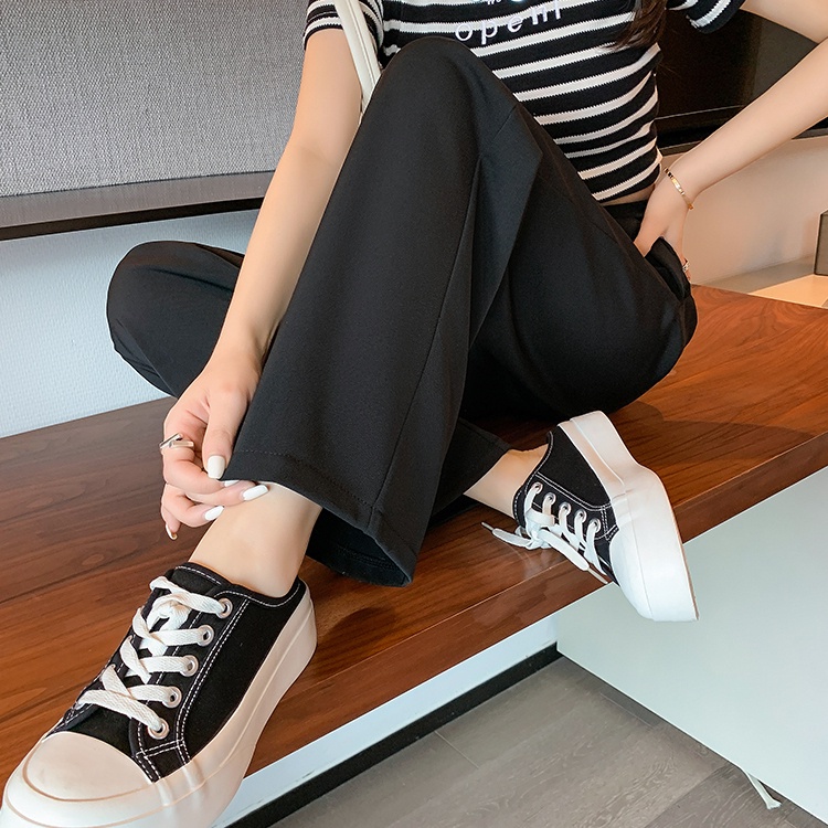 SUXI Quần ống rộng Lưng Cao Màu Sắc Vintage Thời Trang Mùa Hè Cho Nữ