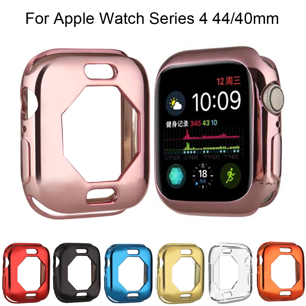 Full Protection Silicone Soft Case for Apple Watch iWatch Series 6/SE/5/4 Cover 40/40mm 44mm Plating TPU Case