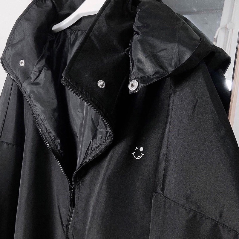 Áo Khoác Dù 2 lớp Form Rộng NINA màu ĐEN/XÁM 🖤 Nam Nữ Unisex 🖤 Áo Jacket dây kéo Ulzzang Jaystoree