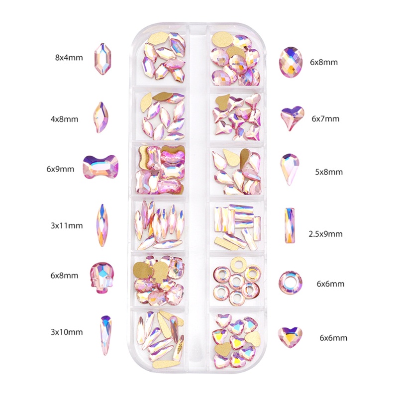 Set 120 Viên Đá Pha Lê AB Mặt Phẳng Đính Trang Trí Móng Tay / Giày / Móng Nghệ Thuật